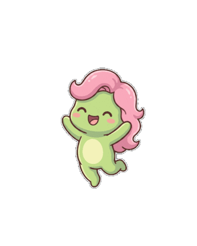 Happy Jump Sticker by KuteCosmos | Home of Fruffy and 12 Kute Signs