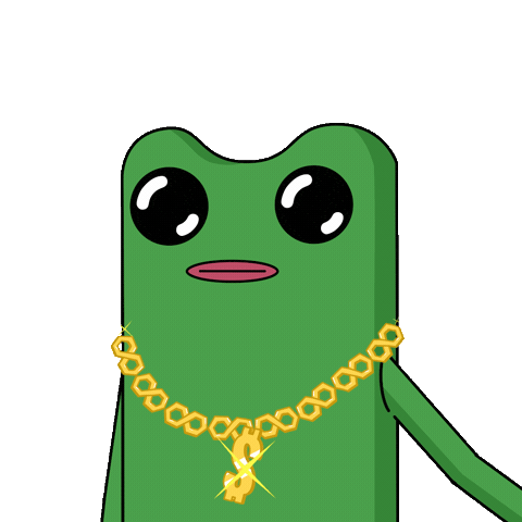 Treat Yourself Golden Chain Sticker by fwogs