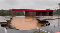Rain Water Fills 'Infamous' Sinkhole in Morganton, North Carolina