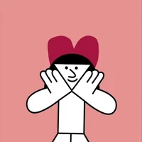 animação com uma pessoa em preto e branco e ao fundo, corações rosa claro e rosa escuro
