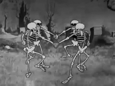 Skeleton Dance Halloween GIF by Squirrel Monkey - Find & Share on GIPHY