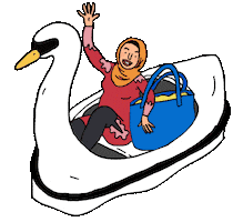Swan Swapping Sticker by Clothing Loop