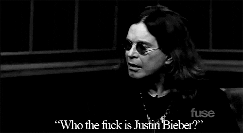 justin bieber singer monochrome ozzy osbourne who the fuck is justin bieber GIF