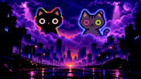 Weird Cats in the Purple Storm