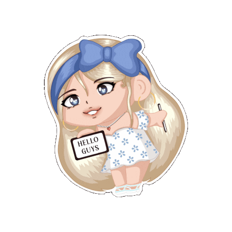 Girl Hello Sticker