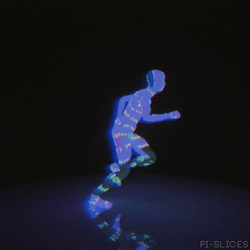 blue screen running GIF by Pi-Slices