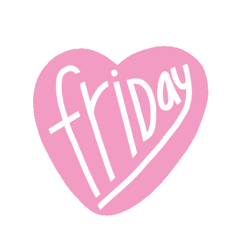 Its Friday Heart Sticker by Hillustrations