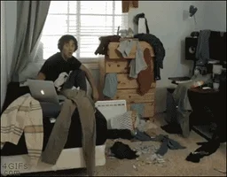 cleaning bedroom GIF
