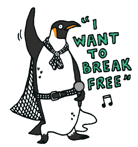 Break Free Penguin Sticker by Bracenet