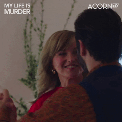 Happy Lucy Lawless GIF by Acorn TV