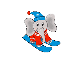 Elephant Skiing Sticker by Helena Beermeister