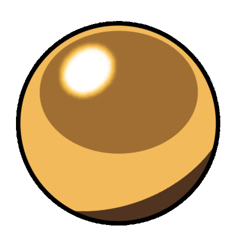 Glowing Golden Ball Sticker