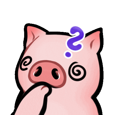 Confused Pig Sticker