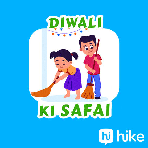 Cleaning Diwali Gif By Hike Sticker