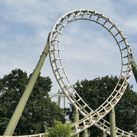 roller coaster parks GIF by Halloween Alley