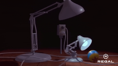 pixar logo animation lamp