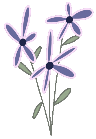 Blue Flowers Flower Sticker by Unpopular Cartoonist