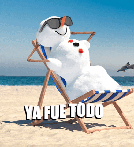 enehache beach playa snowman muñeco de nieve GIF