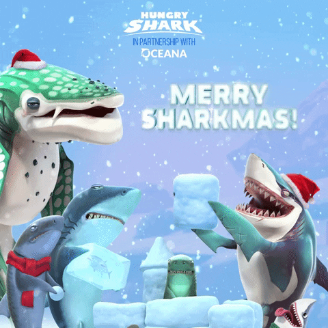 Hungry Shark Christmas GIF by Hungry Shark Official Page