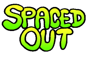 Spaced Out Space Sticker by Russell Taysom