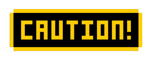 Pixel Warning Sticker