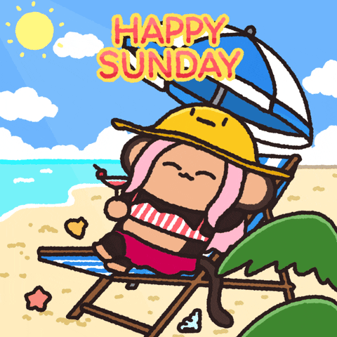 Happy Sunday Beach GIF by Chimpers