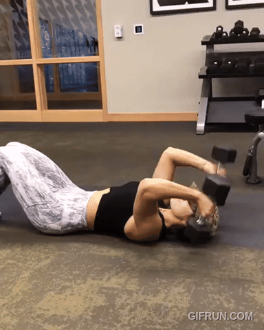Floor Dumbbell Triceps Extension GIF