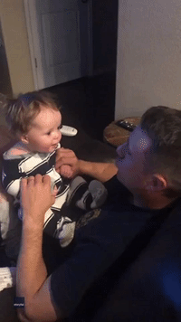 'Like Father Like Son': Adorable Infant Mimics Dad's Funny Sounds