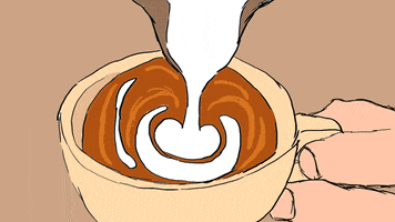 chusidraw coffee barista tulip latte art GIF