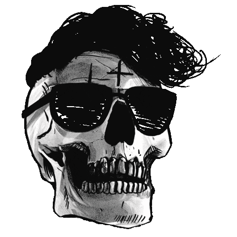 Skull Sticker by Boombox Cartel