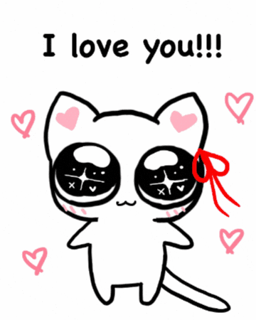 I Love You Cat And Greyhound GIF