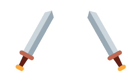 Two Crossed Swords Sticker