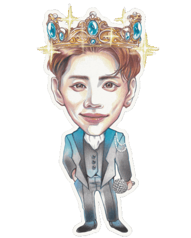 K-Pop King Sticker by Mina_O_Art