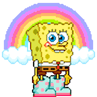 Happy Sponge Bob Square Pants Sticker