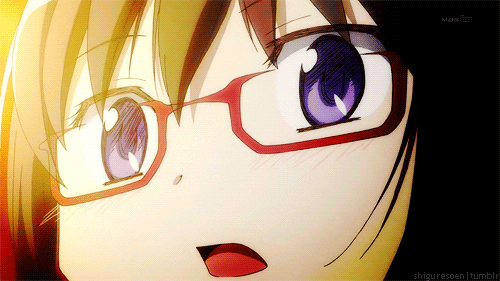 anime girl with glasses tumblr gif