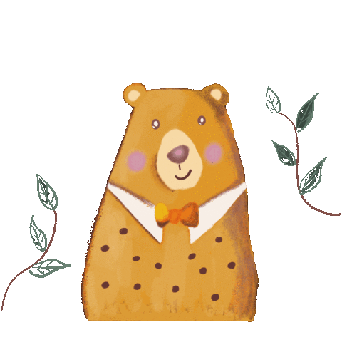 I Love You Bear Sticker by Jusjetta