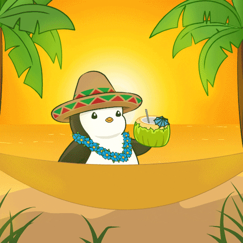 Chilling Beach Day GIF by Pudgy Penguins
