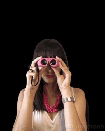 Confused Binoculars GIF by Jenn Robbins