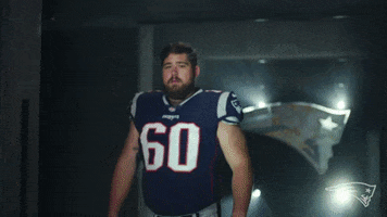 Flexing David Andrews GIF by New England Patriots