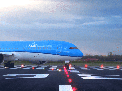 Flying Royal Dutch Airlines GIF by KLM travel, world, sky, flying, ready, plane, airplane, flight, pilot, crew, taxi, aviation, landing, aircraft, airline, arrival, takeoff, traveller, klm, aeroplane, passenger, departure, royal dutch airlines, vliegen, landed, take-off, aankomst, aviation day, national aviation day, vertrek, taxiing