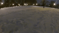 Drone Explores Snowbound New York