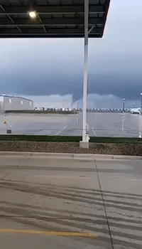 Funnel Cloud Swirls as Tornado Confirmed Amid Storms Near Owatonna, Minnesota