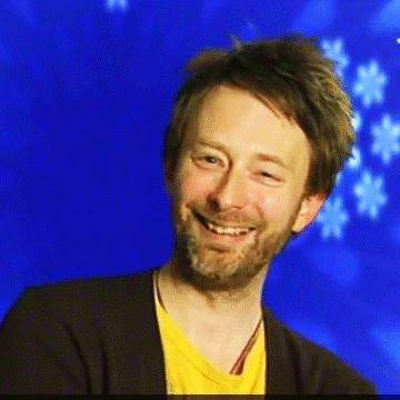 Thom Yorke Laughing GIF