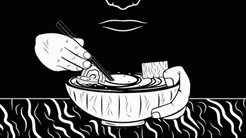 Eat Black And White GIF