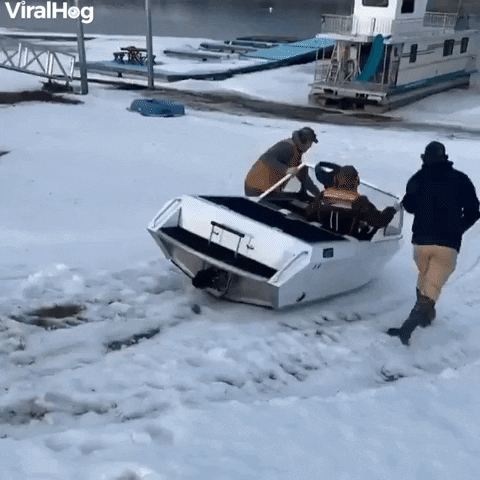 Snowy Boat Launch Fail GIF by ViralHog