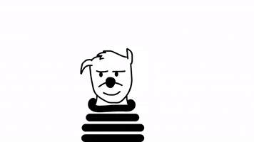 Biggiegils_animation animation black and white spit chewing GIF