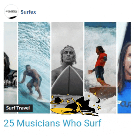 surfing musician GIF by Gifs Lab