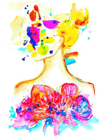 BecaIlustra art flower colors arte GIF
