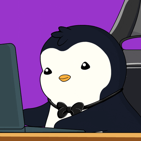 Text Working GIF by Pudgy Penguins