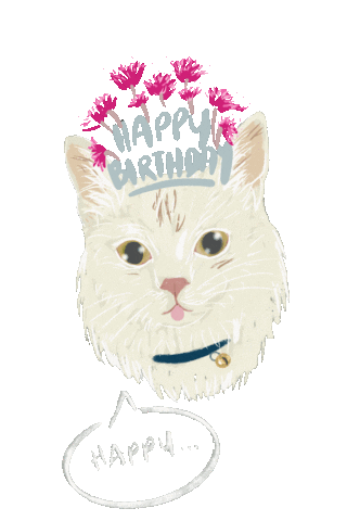 Happy Birthday Cat Sticker
